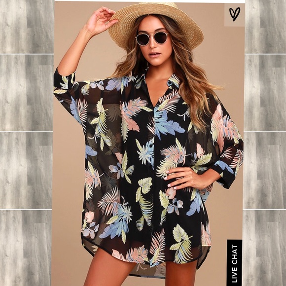 Lulus Dresses & Skirts - Tropical print shirt dress
